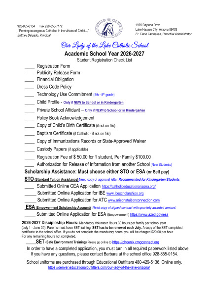 Registration Checklist