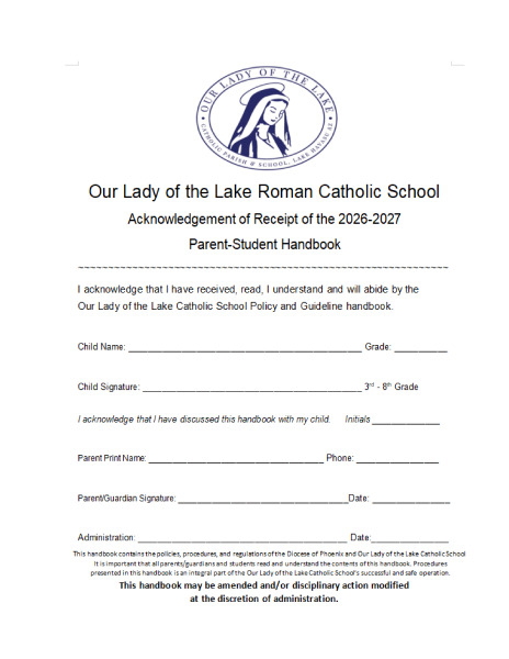 Handbook Acknowledgment of Receipt